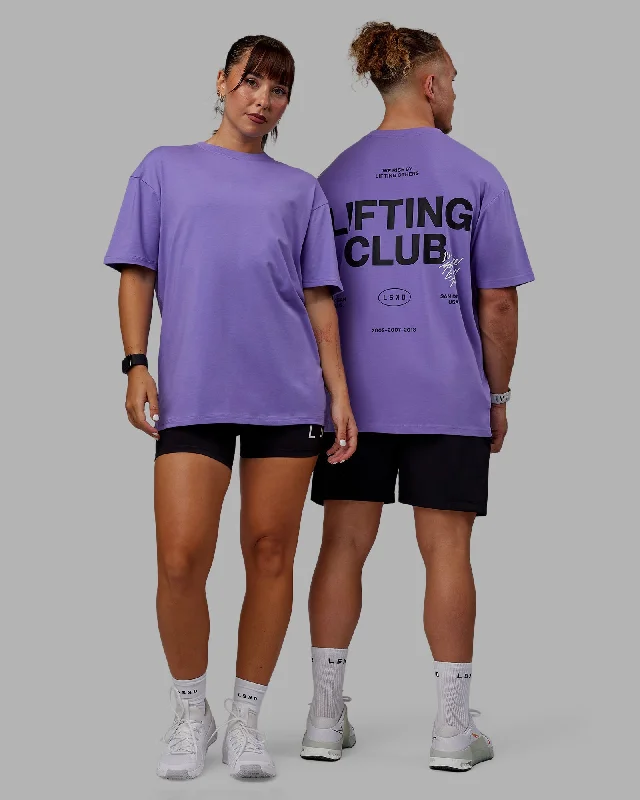 Unisex Lifting Club FLXCotton Tee Oversize - Dahlia Purple-Black