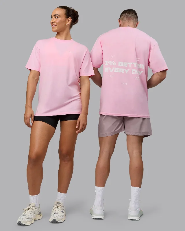 Unisex 1% Better Value Series FLXCotton Tee Oversize - Pale Pink-White