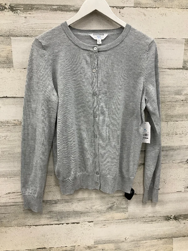 Sweater Cardigan By Time And Tru In Grey, Size: M