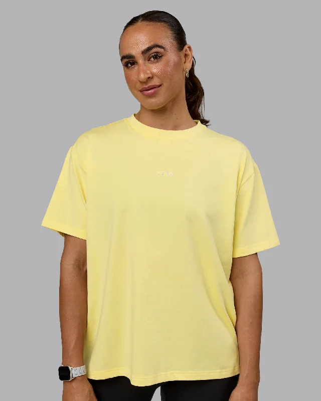 Go-To FLXCotton Oversized Tee - Lemon-White