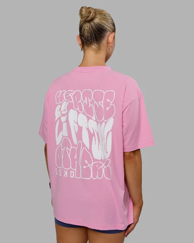 Go-To We Rise FLXCotton Oversized Tee - Bubblegum-White