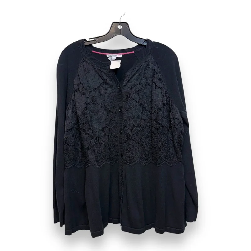 Cardigan By Isaac Mizrahi Live Qvc In Black, Size: Xl