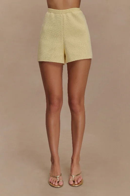 Malika Knit Shorts - Lemon