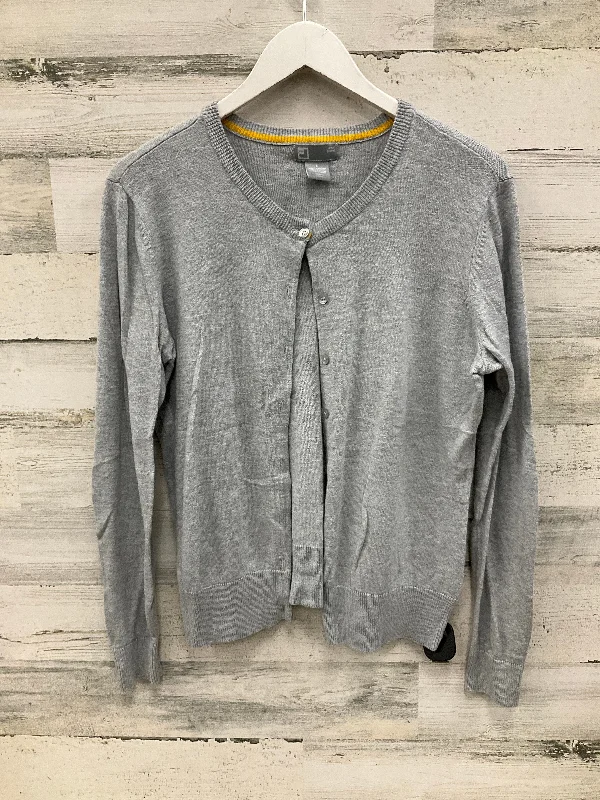 Sweater Cardigan By Jcp In Grey, Size: L