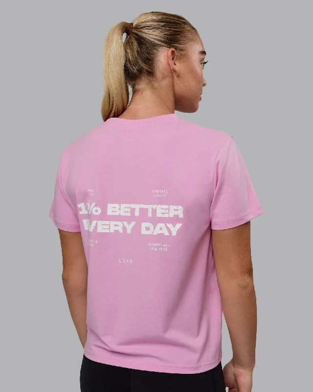 1% Better Value Series FLXCotton Tee - Bubblegum-White