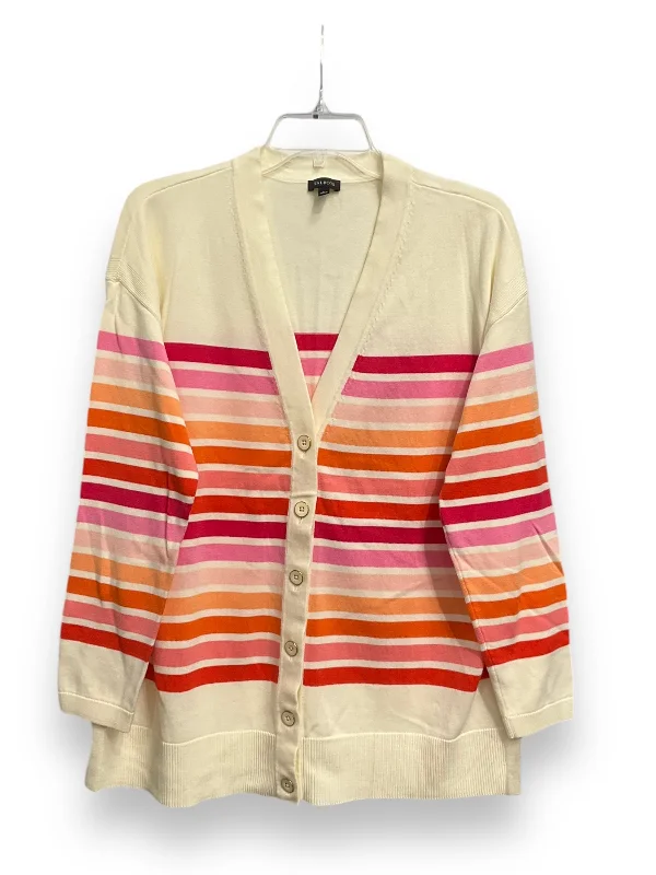 Cardigan By Talbots In Striped Pattern, Size: L