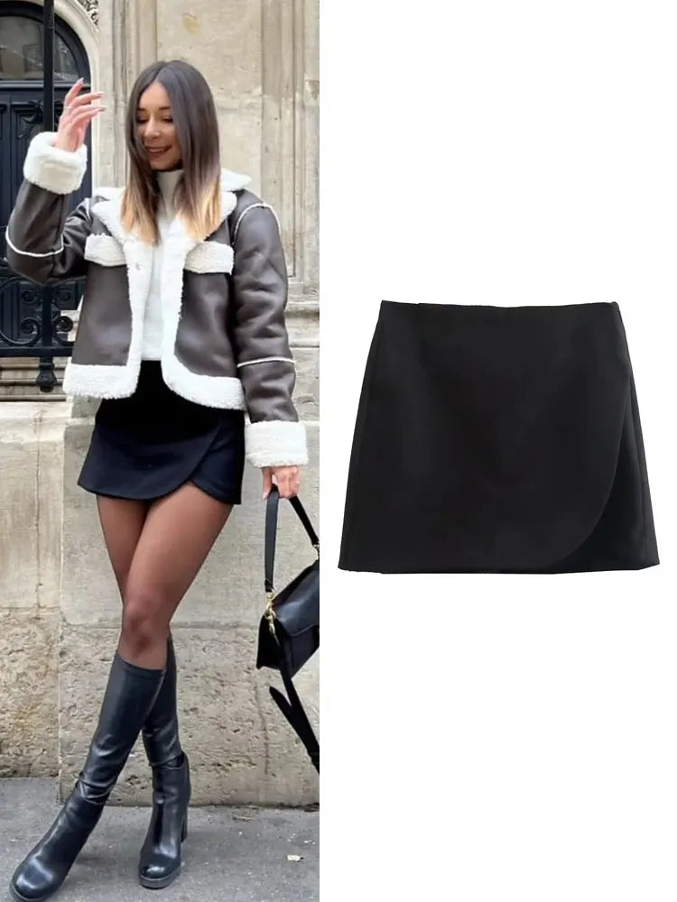 Women's Asymmetrical Fashion Designer Split Mini Skirts (Short)