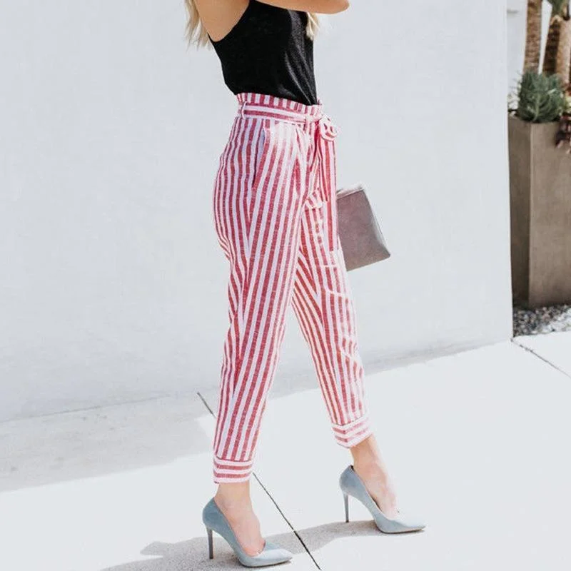 FashionSierra - Women Summer Fashion Fitted Pinstripe Pants