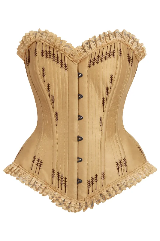 Ornate Gold Overbust Corset with Flossing