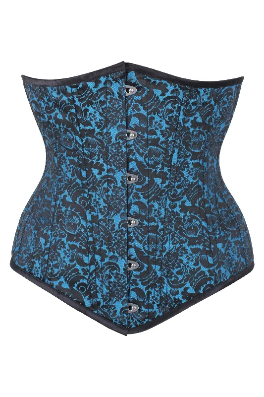 Beautiful Turquoise Waist Training Underbust Corset- Longline