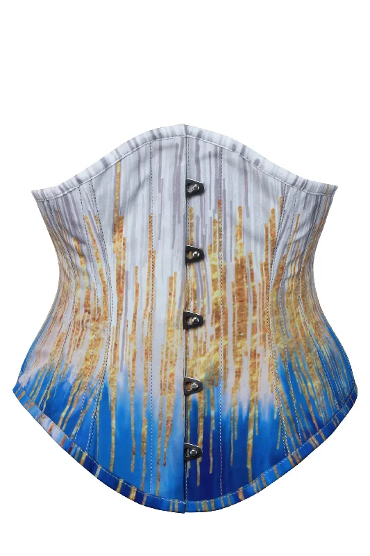 Blue and Gold Waspie Corset