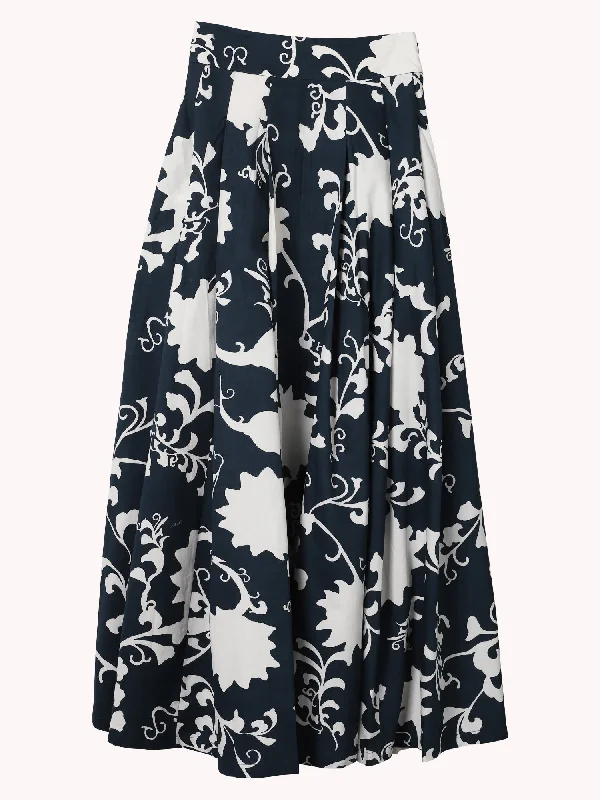 FLAMINIA FLOWER SCREEN COTTON SKIRT