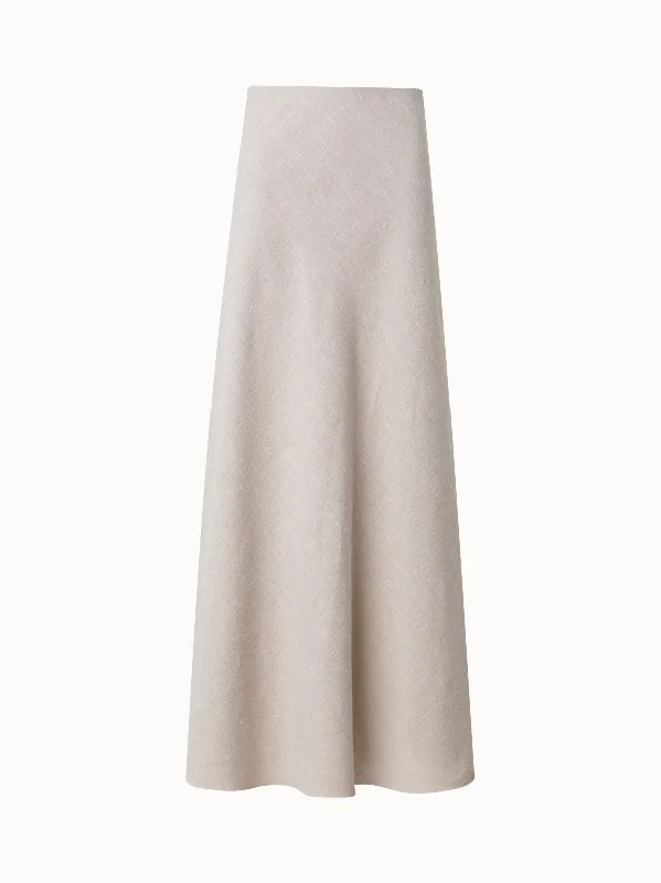 Flared A-line Midi Skirt in Linen