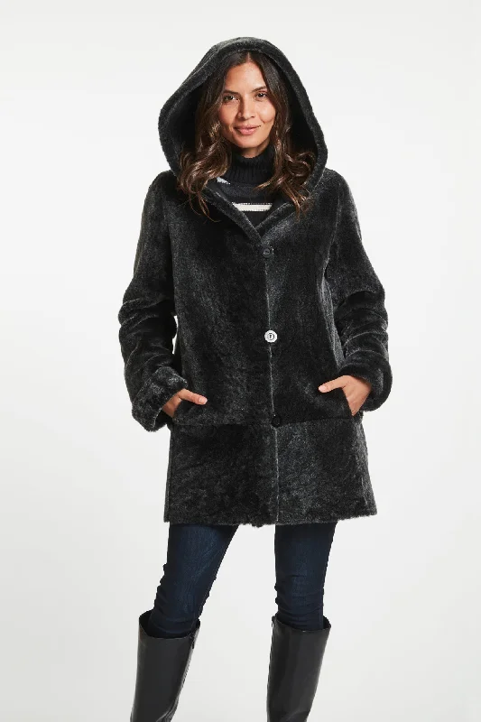 #776 A-Line Reversible Shearling Topper