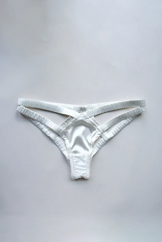 Elektra Caged Ouvert Panty Off White Silk