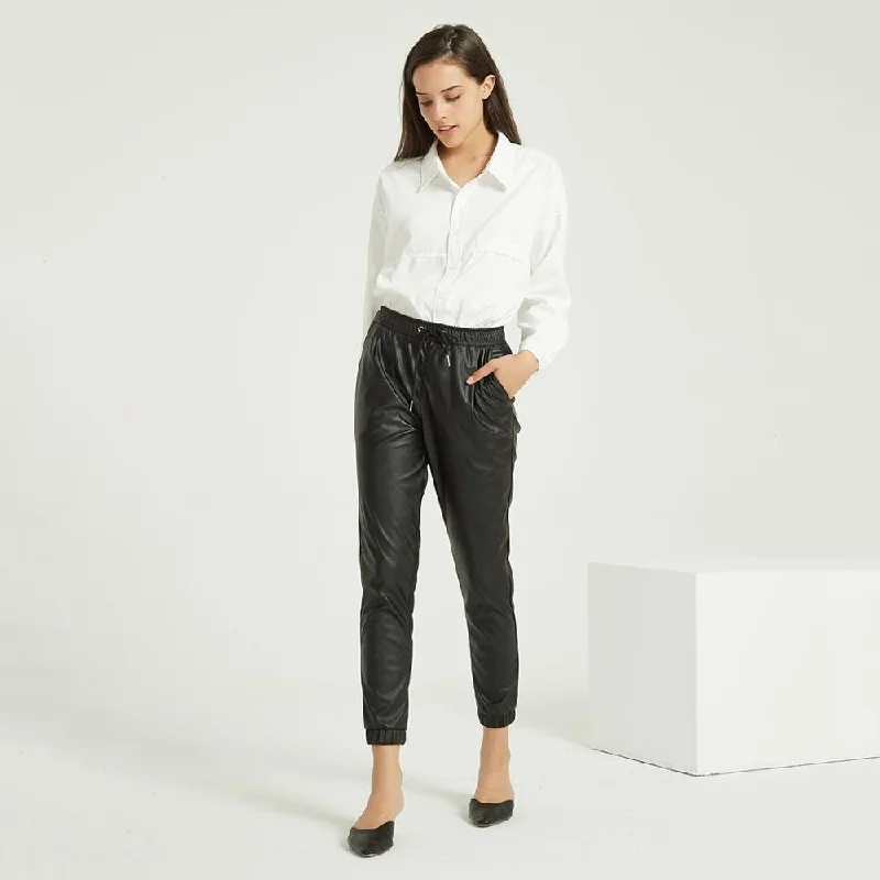 FashionSierra - Women Solid Pu Pants