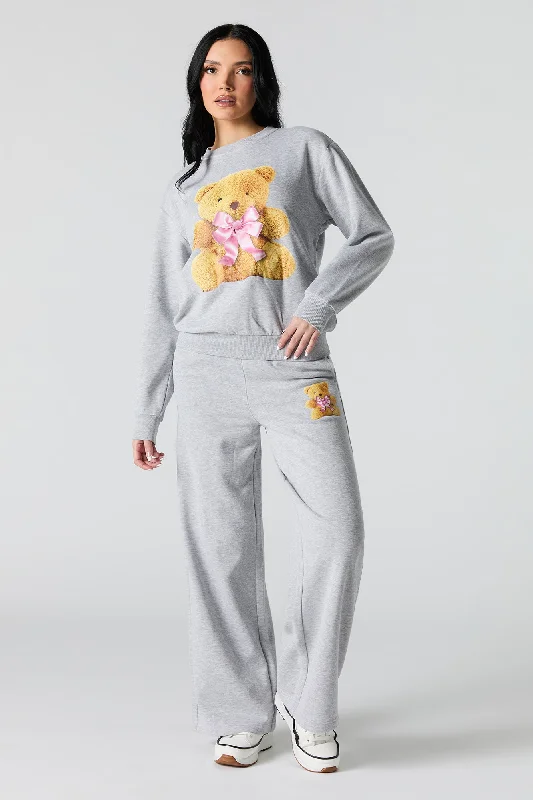 Graphic Fleece Wide Leg Sweatpant