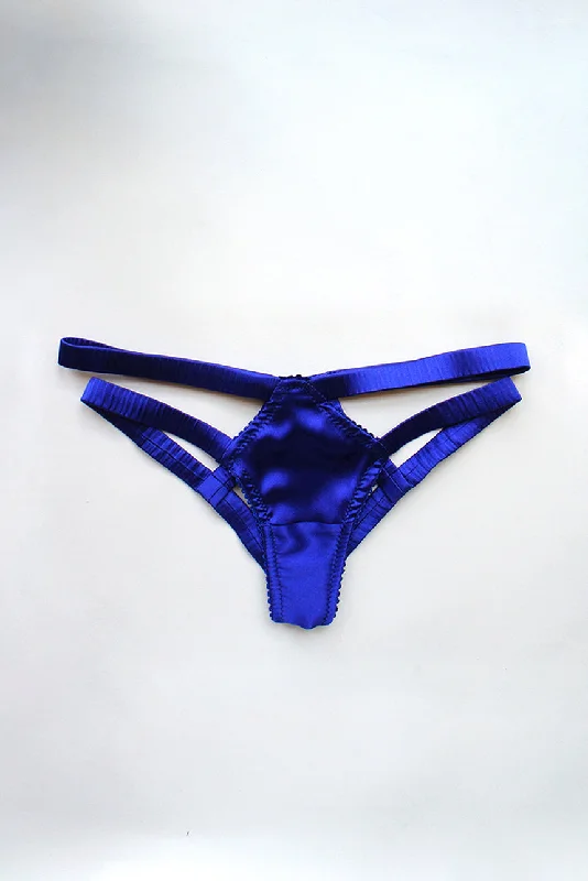 Elektra Caged Ouvert Panty Blue Silk