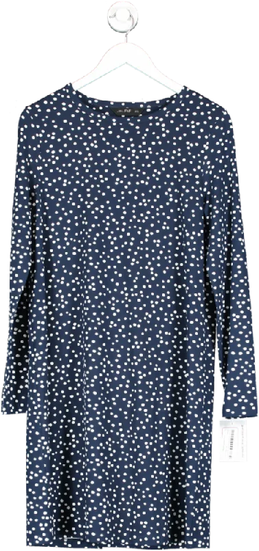 f&f tesco Blue Polka Dot Long Sleeve Dress UK 12