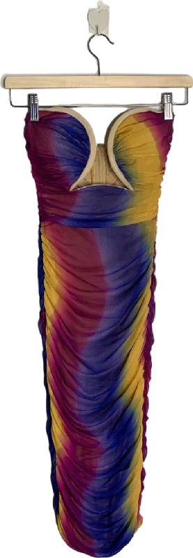 Fashion Nova Multicolour Strapless Ruched Dress XS