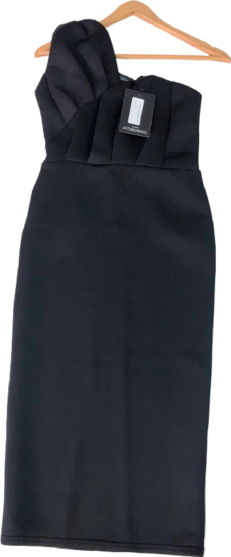 Lipsy Black Pleated Neck Pencil Dress 12