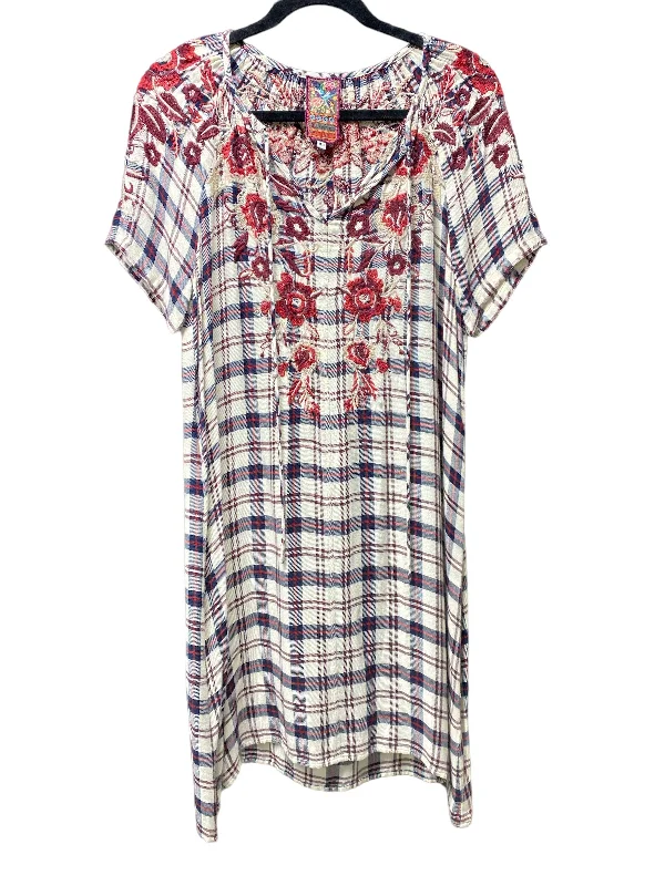 Plaid Pattern Dress Designer Johnny Was, Size Xs