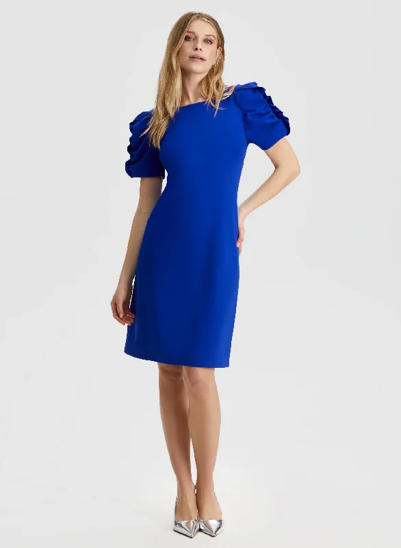 Ruffle Sleeve Shift Dress