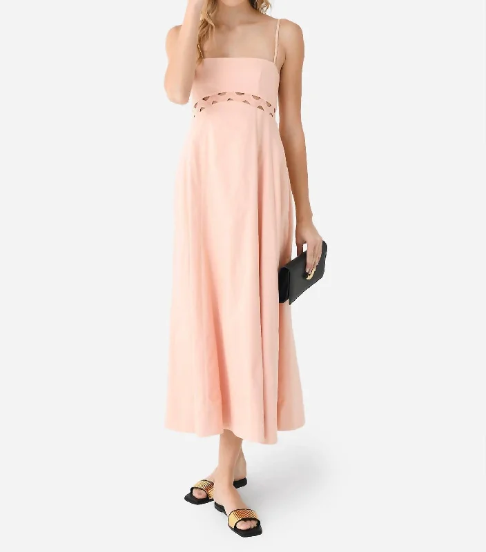 Asher Midi Dress In Cloud Pink