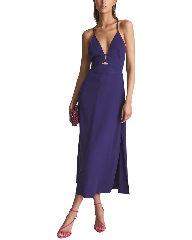 Reiss Ellis Plunge Bodycon Midi Dress