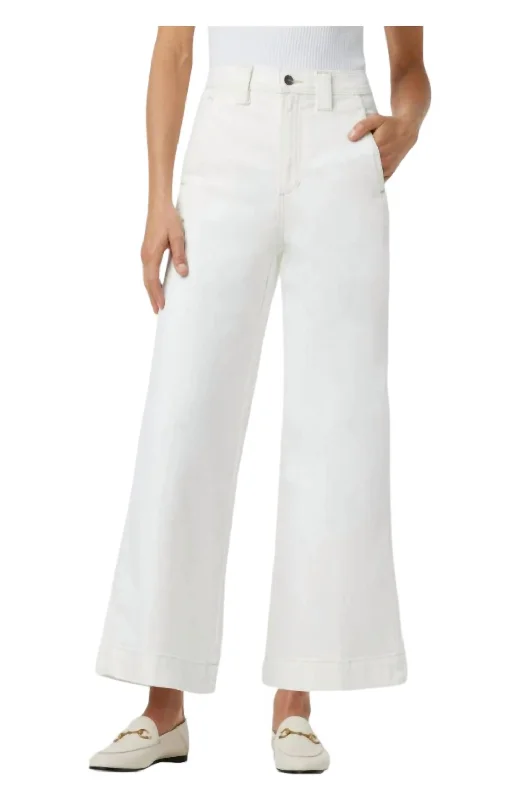 Avery Wide Leg Ankle Jeans In Milk