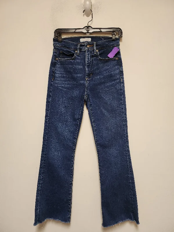 Blue Denim Jeans Flared Loft, Size 00