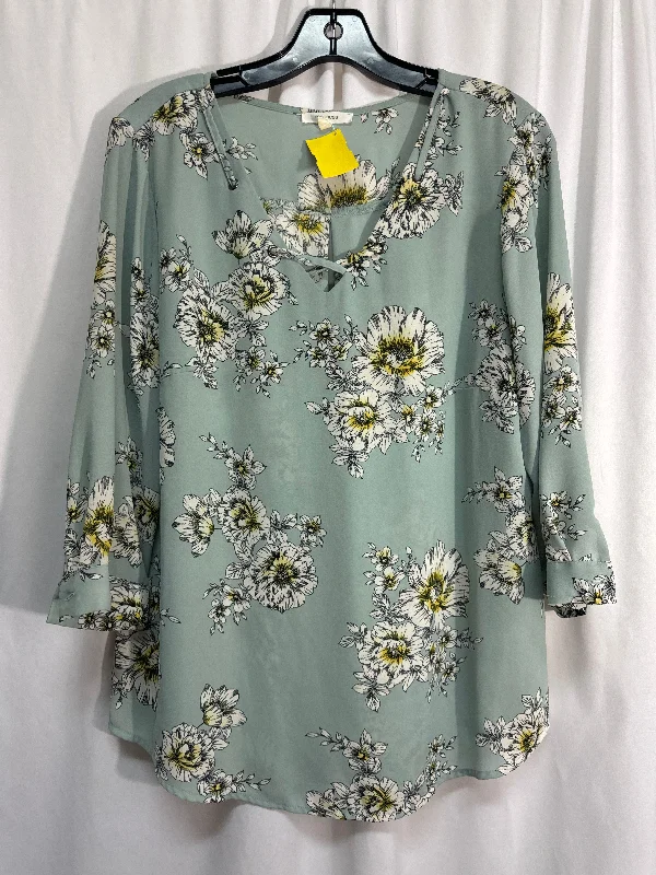 Top 3/4 Sleeve By Maurices In Blue, Size: L