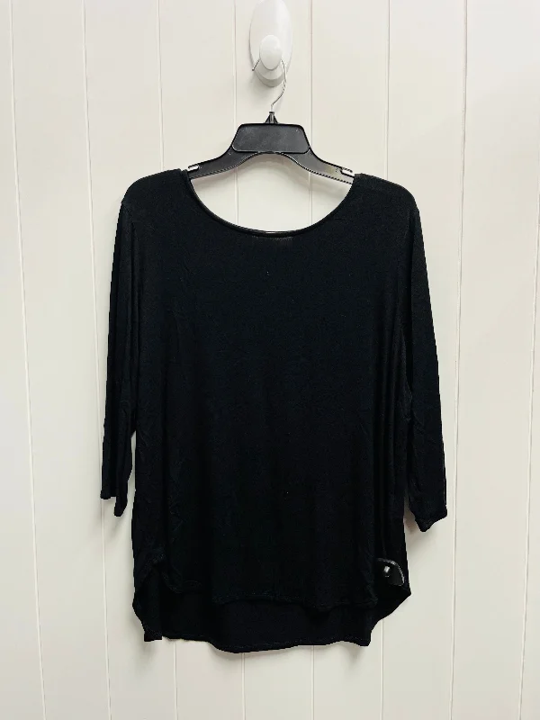 Top Long Sleeve Basic By Philosophy In Black, Size: 1x