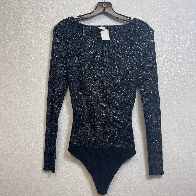 Top Long Sleeve By Abercrombie And Fitch In Black sparkles , Size: L