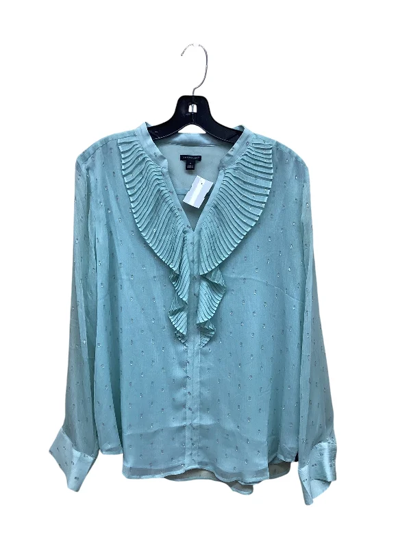 Top Long Sleeve By Ann Taylor In Green, Size: M