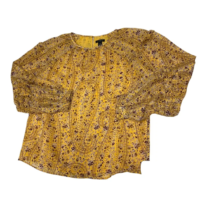 Top Long Sleeve By Ann Taylor In Yellow, Size: Petite   Xs