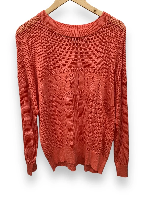 Top Long Sleeve By Calvin Klein In Orange, Size: Xl