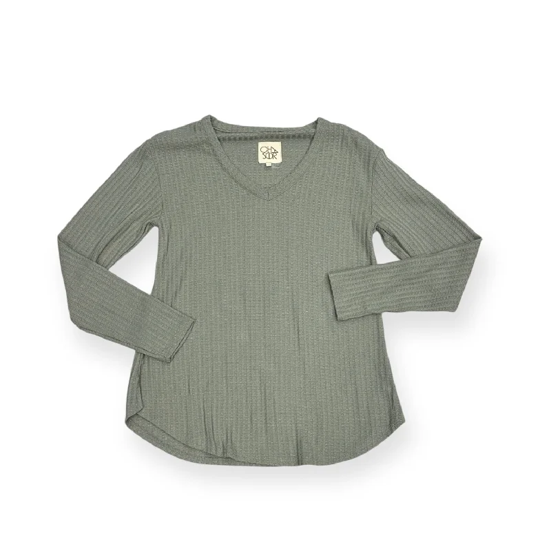 Top Long Sleeve By Chaser In Green, Size: S