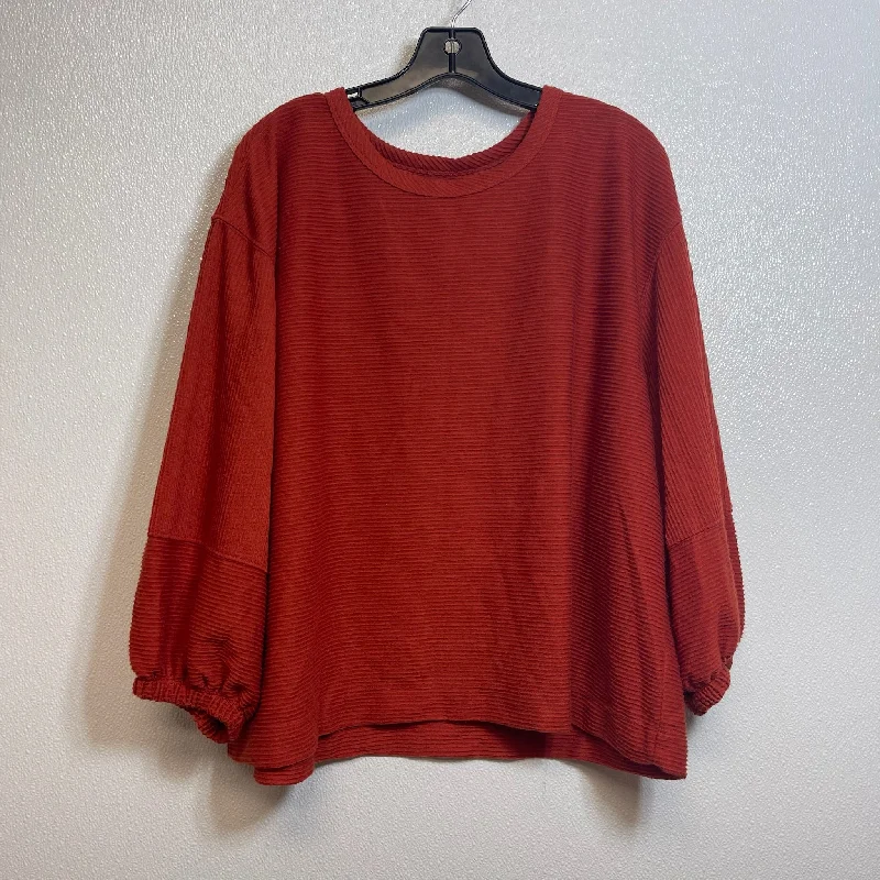 Top Long Sleeve By Falls Creek In Red, Size: Xl