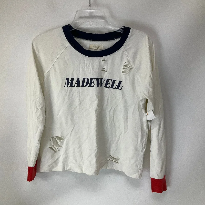 Top Long Sleeve By Madewell In White, Size: M