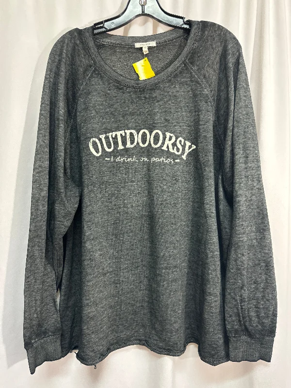 Top Long Sleeve By Maurices In Grey, Size: 2x