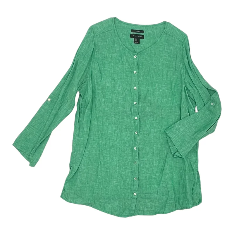 Top Ls By T Tahari In Green, Size:1X