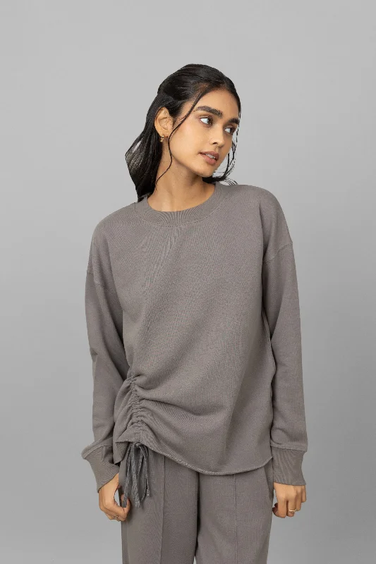 Grey Cotton Terry Sweatshirt