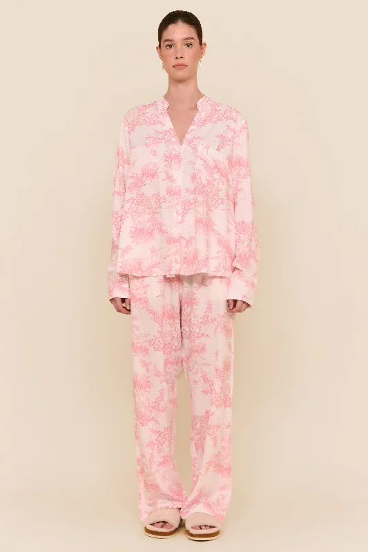 Maggie Pyjama Set - Long - Summer Toile - Pink