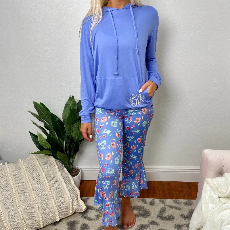 Monogram Floral Flounce Lounge Set